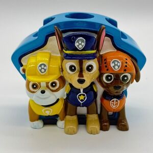 Paw Patrol Toothbrush Holder Kids OS Blue Chase Rubble Zuma Bathroom Decor